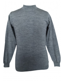 Men pure wool sweater plain light weight grey